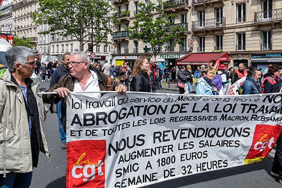 Proteste in den Straßen von Paris am Tag der Arbeit, 1. Mai
