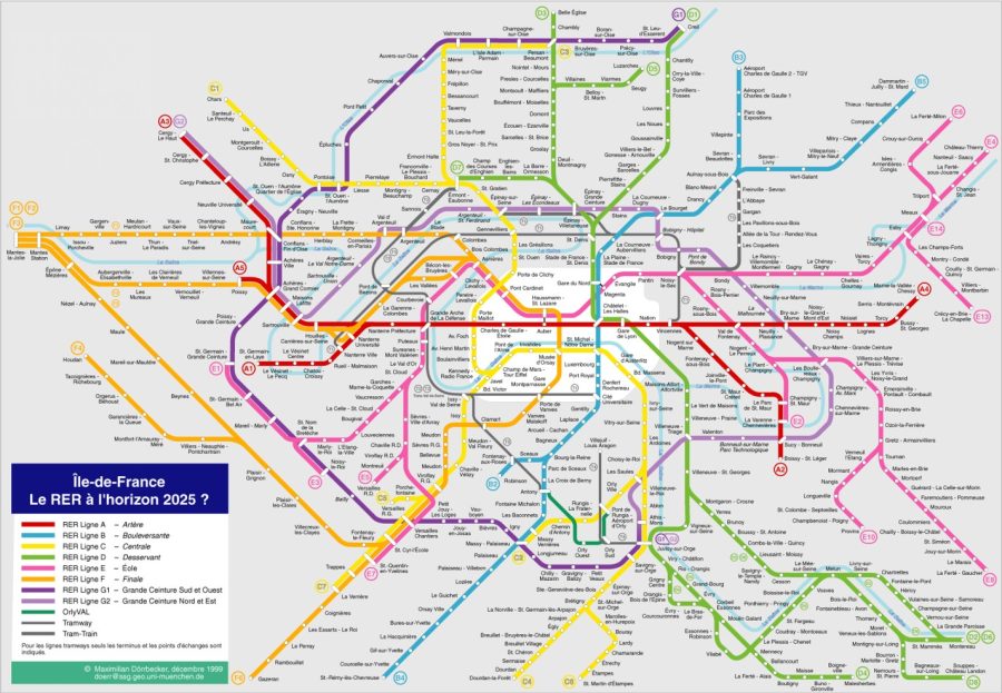 RER von Paris plan