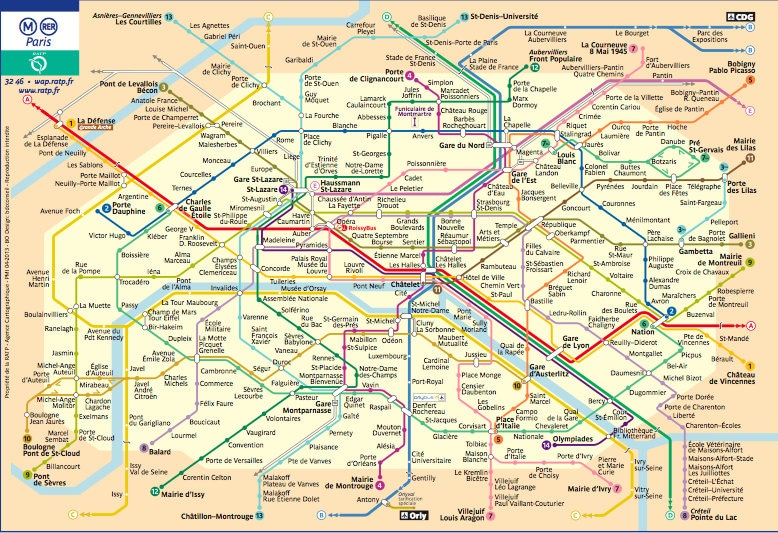 Der U-Bahn-Plan Paris