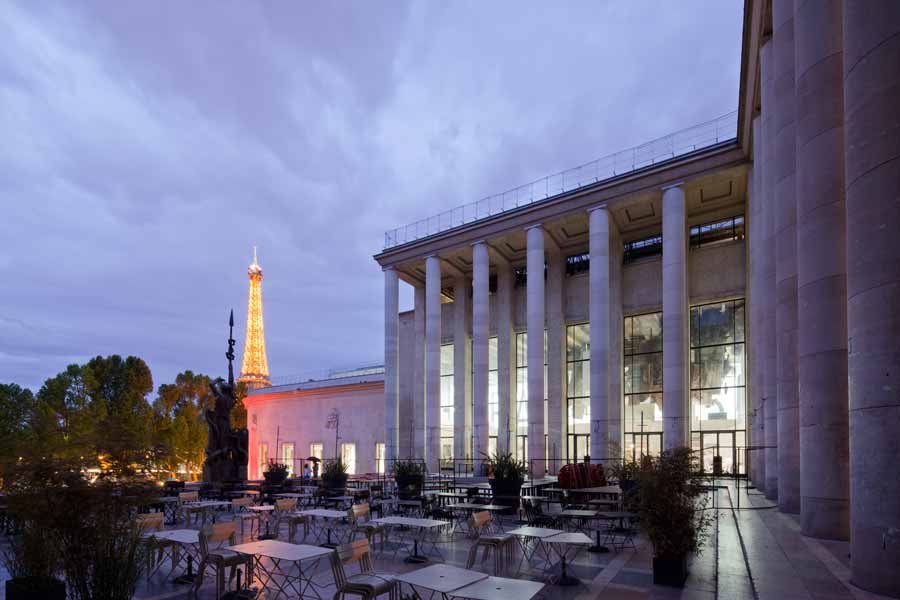 Blick auf den Eiffelturm vom Palais de Tokyo