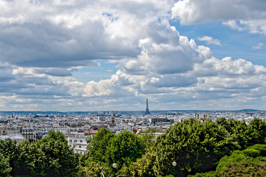 Blick auf Paris vom Parc de Belleville
