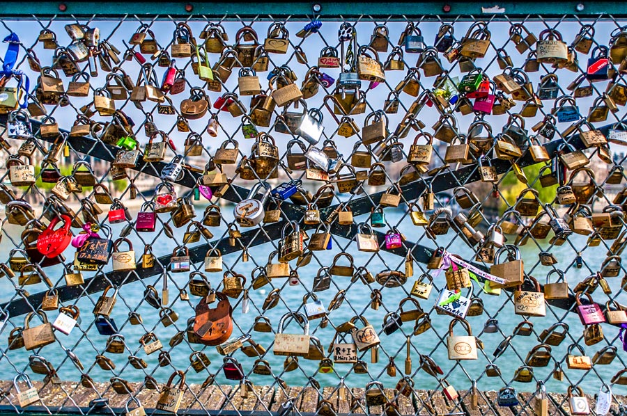 Liebesschlösser an der Pont des Arts 